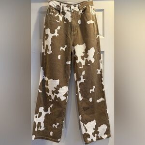 12th Tribe Brown and White xow print Jeans